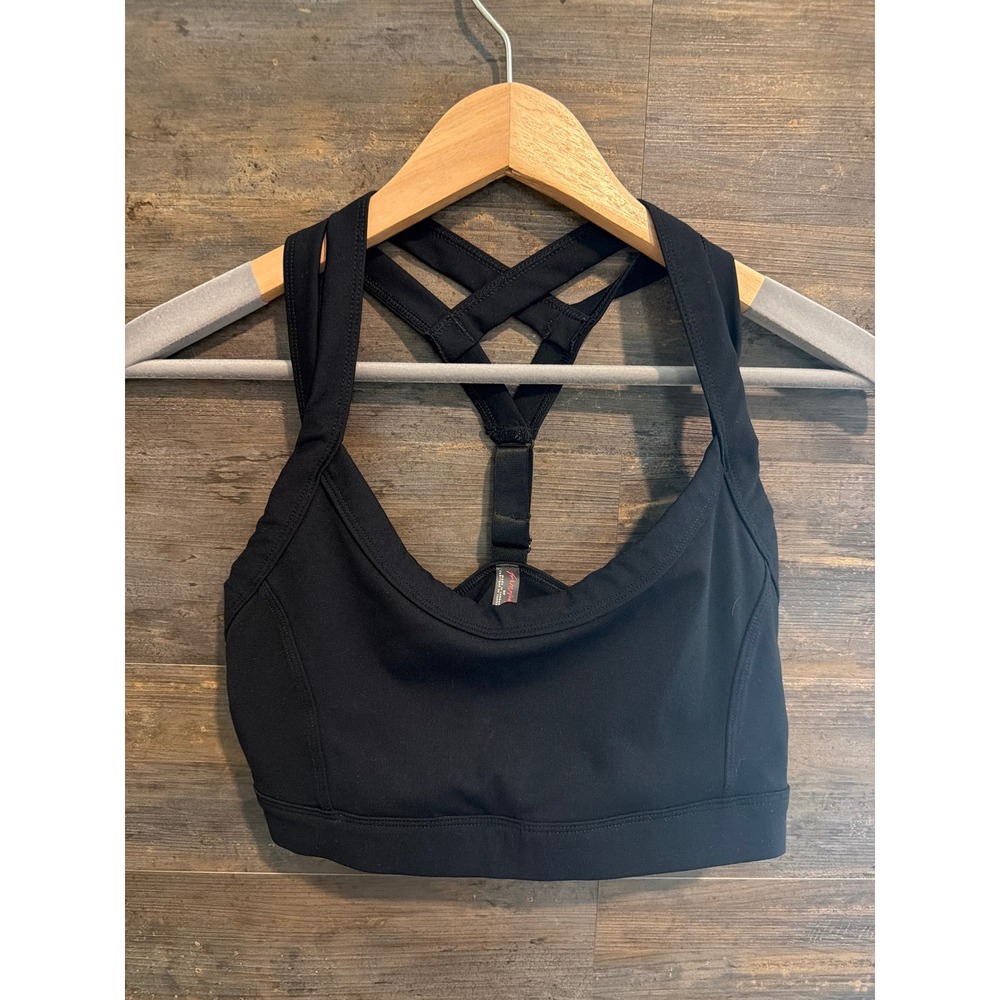 Free People Movement Black Strappy Racerback Sports Bra Small Activewear Yoga